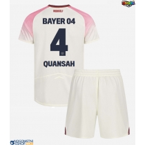 Otroški Nogometni dresi Bayer Leverkusen Jarell Quansah #4 Gostujoči 2025-26 Kratek Rokav (+ Kratke hlače)